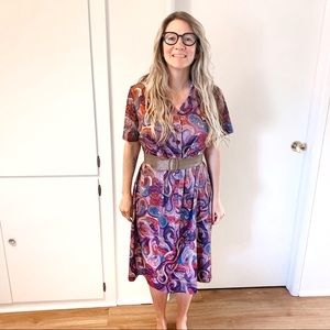 Vintage Paisley Polyester Vintage Dress